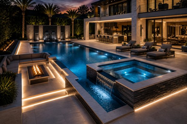 luxury fiberglass pool